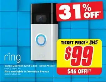 The Good Guys Video Doorbell (2nd Gen) - Satin Nickel offer