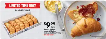 ALDI Bakery Du Jour Large All Butter Croissants 12pk/900g offer