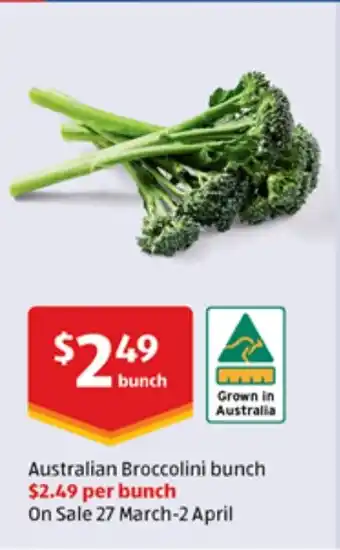 ALDI Australian Broccolini bunch offer