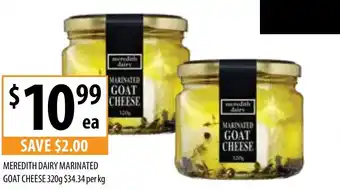 Supabarn MEREDITH DAIRY MARINATED GOAT CHEESE 320g offer