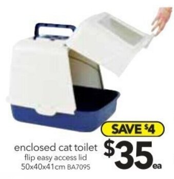 Cheap as Chips Enclosed Cat Toilet Flip Easy Access Lid 50x40x41cm BA7095 offer