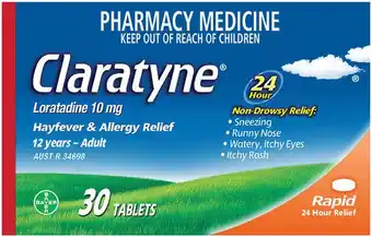 Soul Pattinson Chemist Claratyne Hayfever & Allergy Relief 30 Tablets offer