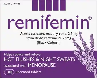 Soul Pattinson Chemist Remifemin 100 Tablets offer