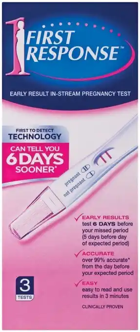 Soul Pattinson Chemist First Response In-Stream Pregnancy Test 3 Tests offer