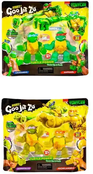 Kmart 2 Pack Heroes of Goo Jit Zu Teenage Mutant Ninja Turtles Figures - Assorted offer