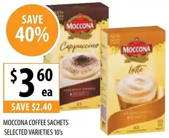 Supabarn MOCCONA COFFEE SACHETS SELECTED VARIETIES 10's offer