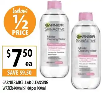 Supabarn GARNIER MICELLAR CLEANSING WATER 400ml offer