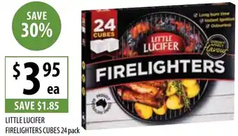 Supabarn LITTLE LUCIFER FIRELIGHTERS CUBES 24 pack offer