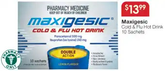 Soul Pattinson Chemist Maxigesic Cold & Flu Hot Drink 10 Sachets offer