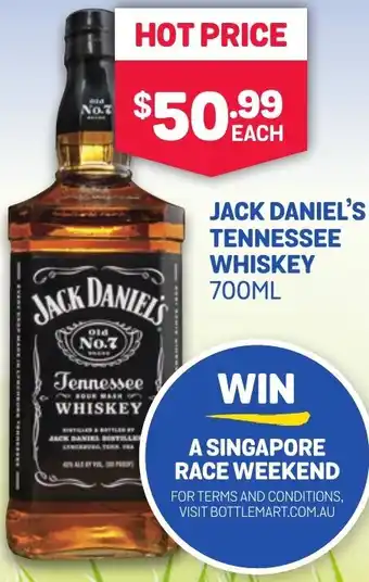 Bottlemart JACK DANIEL'S TENNESSEE WHISKEY 700ML offer