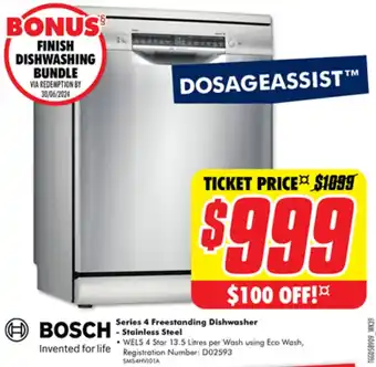 The Good Guys Series 4 Freestanding Dishwasher offer