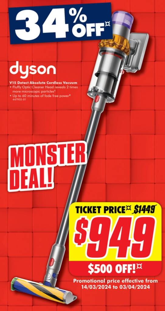 dyson V15 Detect Absolute Cordless Vacuum offer at The Good Guys