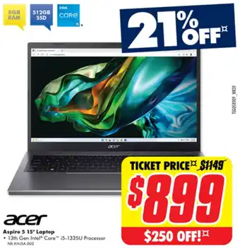 The Good Guys acer Aspire 5 15" Laptop offer