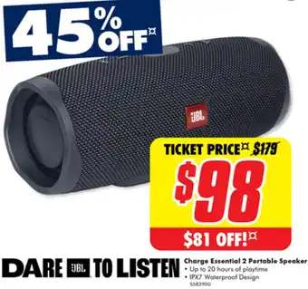 The Good Guys Charge Essential 2 Portable Speaker offer