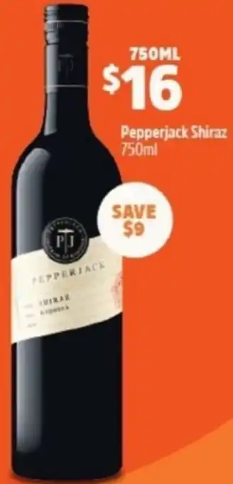 BWS Pepperjack Shiraz 750ml offer