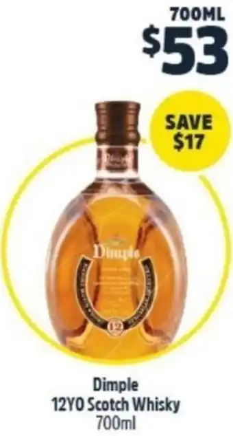 BWS Dimple 12YO Scotch Whisky 700ml offer