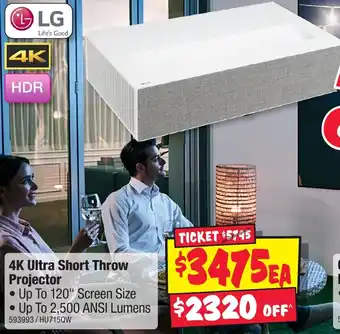 JB Hi-Fi 4K Ultra Short Throw Projector offer