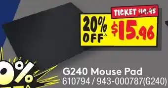 JB Hi-Fi G240 Mouse Pad offer