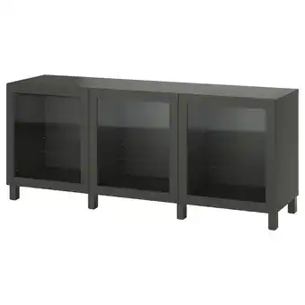 IKEA BestÅ Storage combination with doors, dark grey/sindvik/stubbarp dark grey, 180x42x74 cm offer