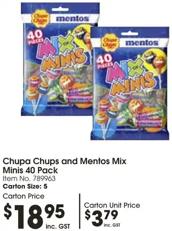 Campbells Wholesale Chupa Chups and Mentos Mix Minis 40 Pack offer