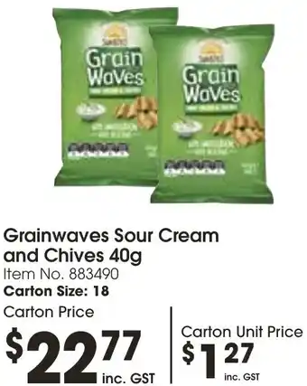 Campbells Wholesale Grainwaves Sour Cream and Chives 40g offer