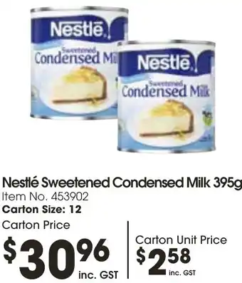 Campbells Wholesale Nestlé Sweetened Condensed Milk 395g offer