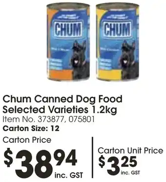 Campbells Wholesale Chum Canned Dog Food Selected Varieties 1.2kg offer