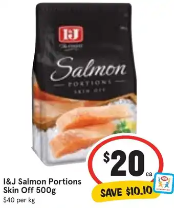 Ritchies I&J Salmon Portions Skin Off 500g offer