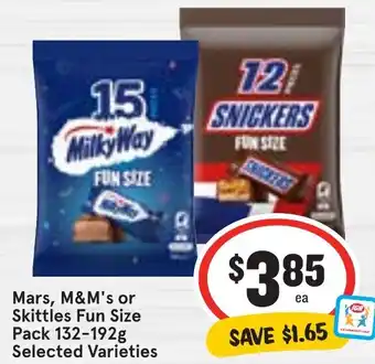 Ritchies Mars, M&M's or Skittles Fun Size Pack 132-192g Selected Varieties offer