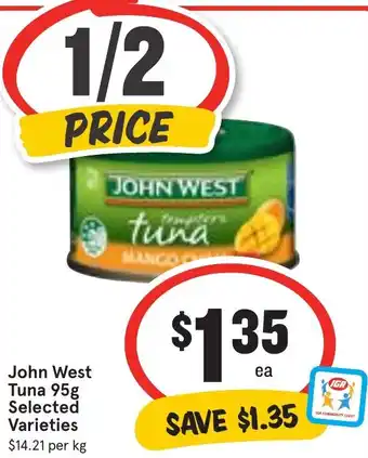 Ritchies John West Tuna 95g Selected Varieties offer