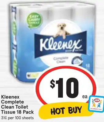 Ritchies Kleenex Complete Clean Toilet Tissue 18 Pack offer