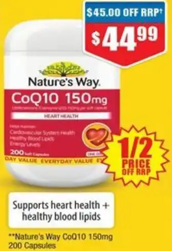 Chemist Warehouse Nature's Way CoQ10 150mg 200 Capsules offer