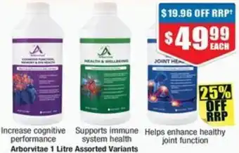 Chemist Warehouse Arborvitae 1 Litre Assorted Variants offer
