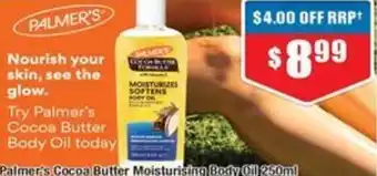 Chemist Warehouse Palmer's Cocoa Butter Moisturising Body Oil 250ml offer