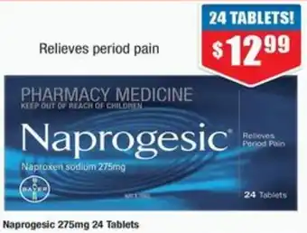 Chemist Warehouse Naprogesic 275mg 24 Tablets offer