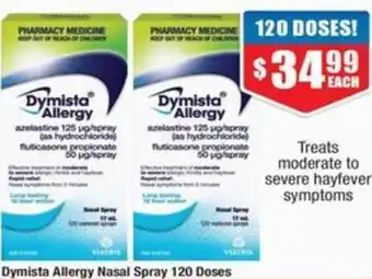 Chemist Warehouse Dymista Allergy Nasal Spray 120 Doses offer