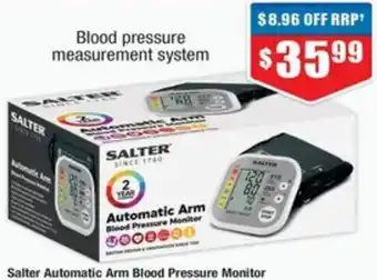 Chemist Warehouse Salter Automatic Arm Blood Pressure Monitor offer