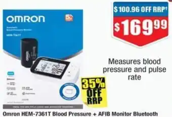 Chemist Warehouse Omron HEM-7361T Blood Pressure + AFIB Monitor Bluetooth offer