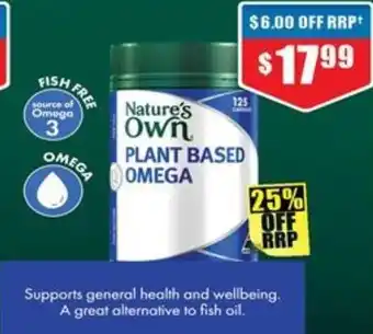 Chemist Warehouse Nature's Own PLANT BASED OMEGA offer