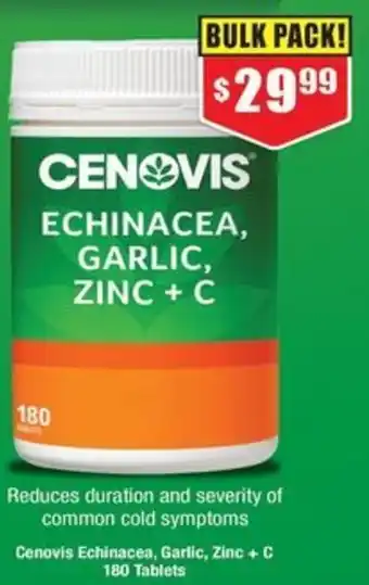 Chemist Warehouse Cenovis Echinacea, Garlic, Zinc + C 180 Tablets offer