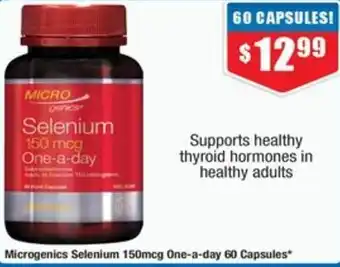 Chemist Warehouse Microgenics Selenium 150mcg One-a-day 60 Capsules offer