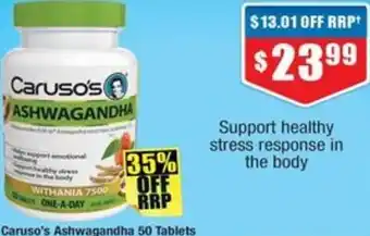 Caruso's Ashwagandha 50 Tablets