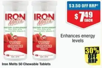 Chemist Warehouse Iron Melts 50 Chewable Tablets offer