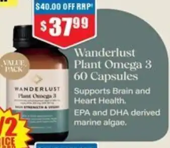 Chemist Warehouse Wanderlust Plant Omega 3 60 Capsules offer