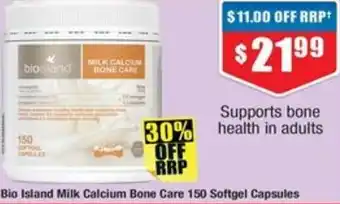 Chemist Warehouse Bio Island Milk Calcium Bone Care 150 Softgel Capsules offer