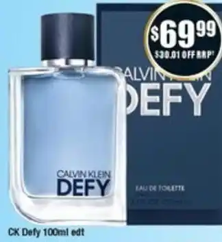 Chemist Warehouse CK Defy 100ml edt offer