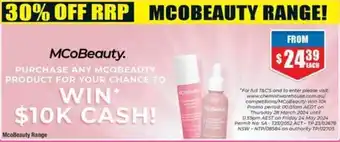 Chemist Warehouse McoBeauty Range offer