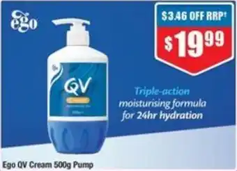 Chemist Warehouse Ego QV Cream 500g Pump offer