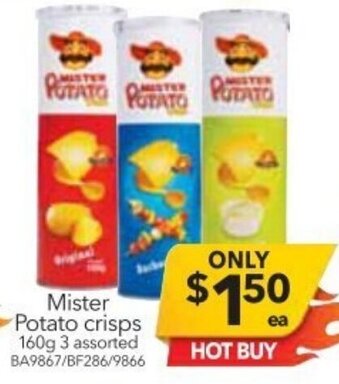 Mister Potato Crisps 160g