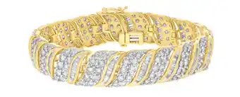 Shiels 9ct yellow gold 10.6 carat diamond 18.5cm bracelet with brilliants and baguettes offer